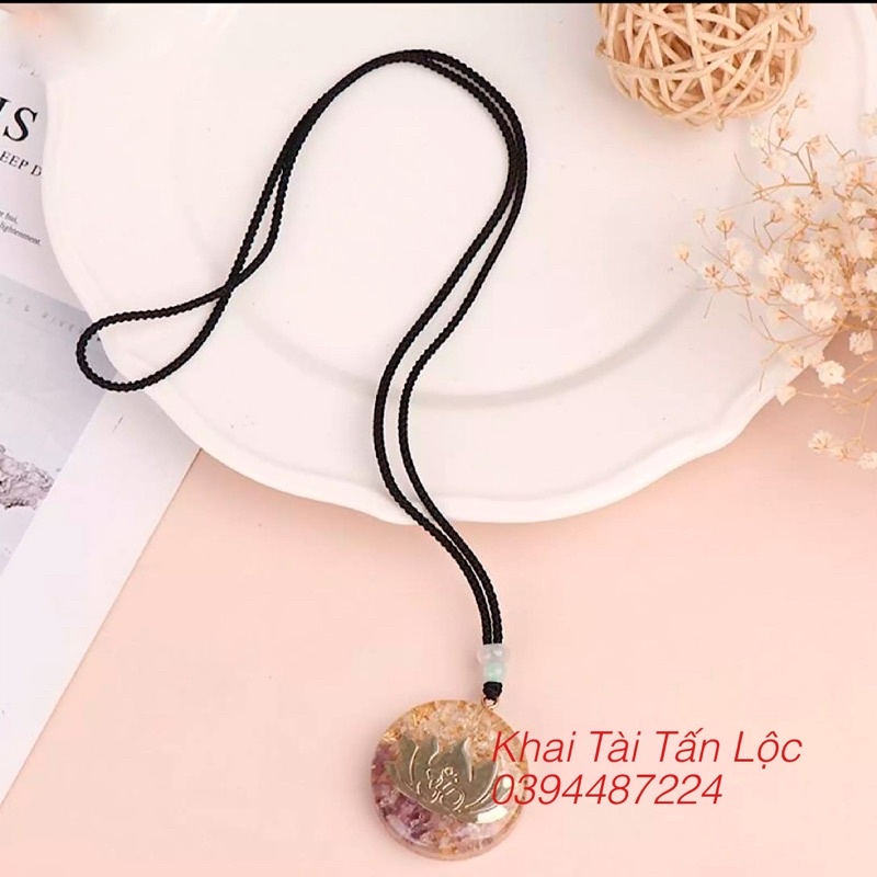 Mặt dây chuyền hoa sen vàng chiêu tài , bình an cho mệnh Kim