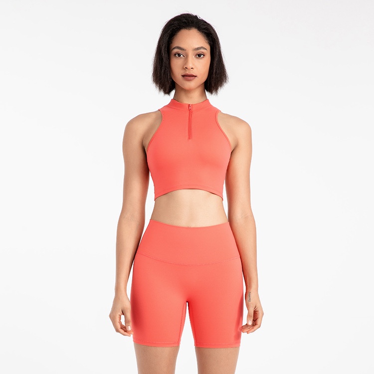 One set Áo Ngực Có Dây Kéo Trước + Quần Short Tập yoga