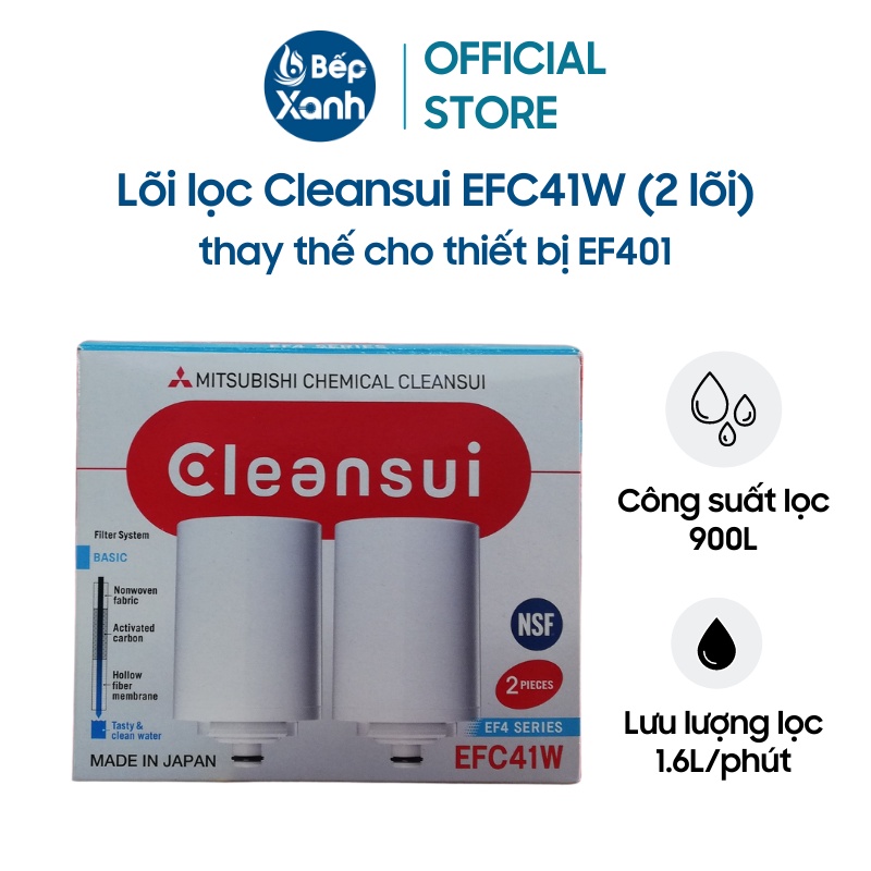 Bộ Lõi Lọc Thay Thế Cleansui EFC41W (2 Lõi ) - Dành Cho Thiết Bị Cleansui EF401 - Hàng Chính Hãng