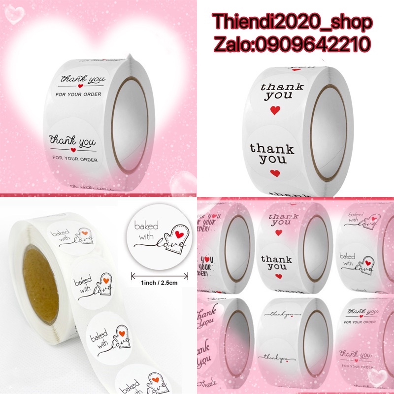 TEM_Tem dán chữ " Thank you" >