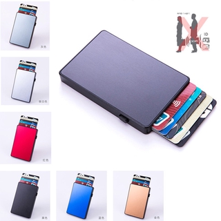 HYX RFID Blocking Credit Card Holder Anti-theft Wallet Thin ID Card Case Unisex Automatically Metal Card Wallet