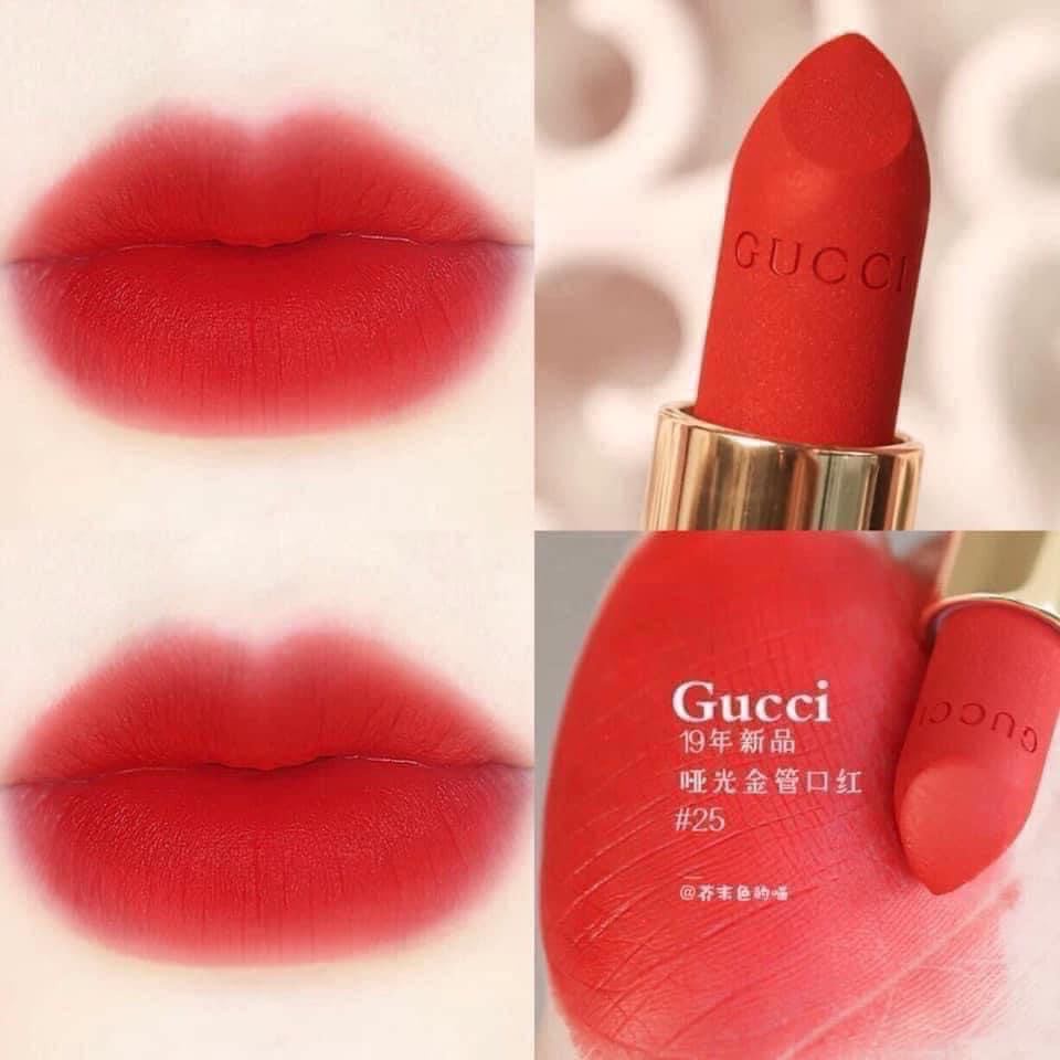 Son Gucci Rouge À Lèvres Matte - Màu 25 (Goldie Red) | BigBuy360 - bigbuy360.vn