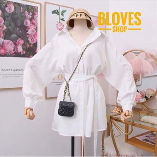 Bộ Vest Nữ Quần Đùi Dây Eo Dài Tay Chất Đũi 2 Màu