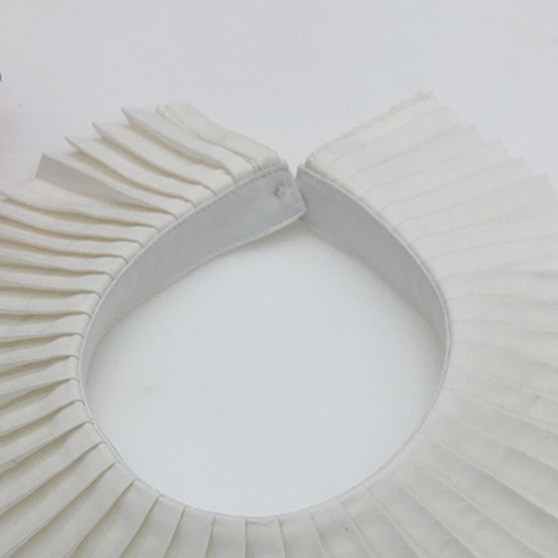 Cổ Áo Giả Xếp Ly Màu Trắng Đính Nút Ngọc Trai Phong Cách Vintage Dành Cho Nữ