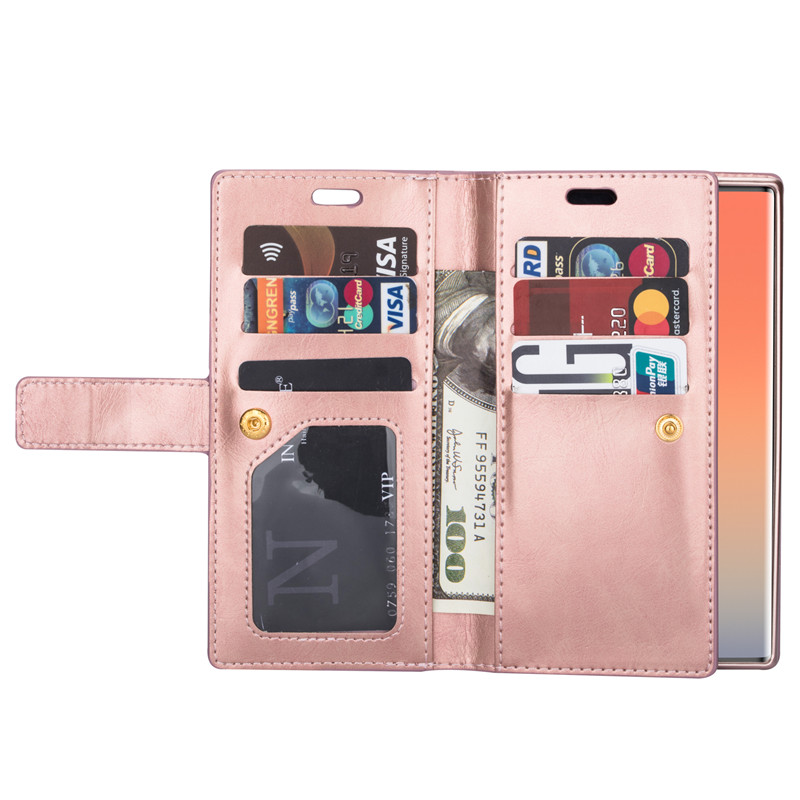 Bao da điện thoại mềm kiểu ví thẻ gập 9 ngăn thời trang cho Samsung Note 20 Note10/9/8 Ultra Pro lite