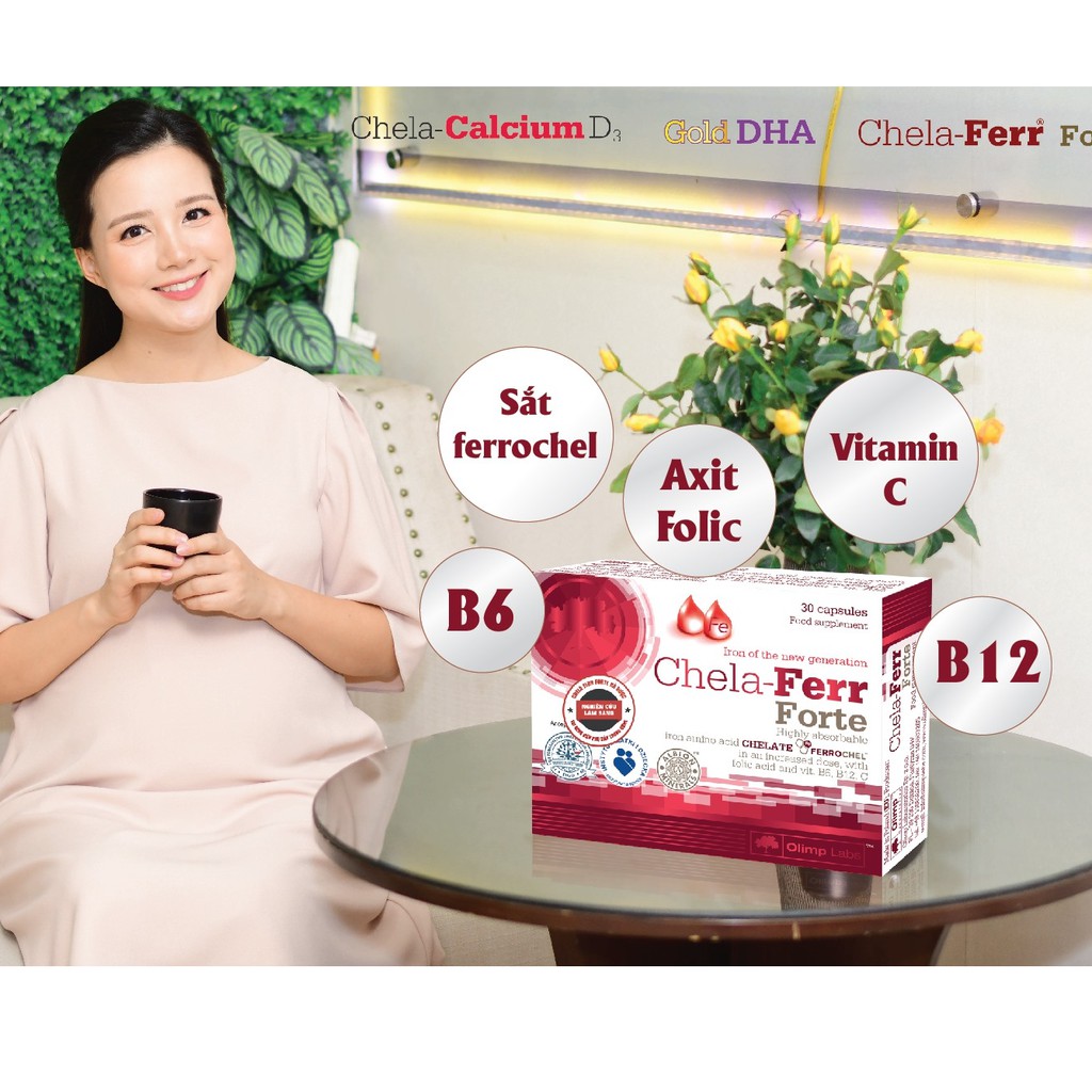 Chela Ferr Forte – Bổ sung sắt hữu cơ cho bà bầu, cải thiện thiếu máu do thiếu sắt không gây táo bón (30 viên)