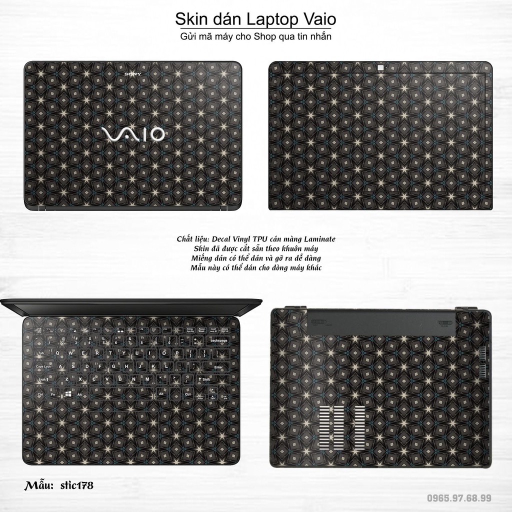 Skin dán Laptop Sony Vaio in hình Hoa văn sticker nhiều mẫu 29 (inbox mã máy cho Shop)