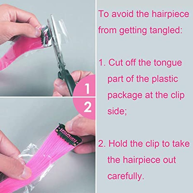 Tép tóc giả tạo kiểu xoăn / tự nhiên có kẹp cho nữ