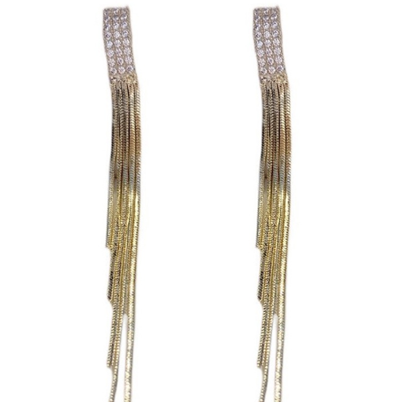 Bông Tai Dáng Dài Đính Đá Thời Trang Cao Cấp