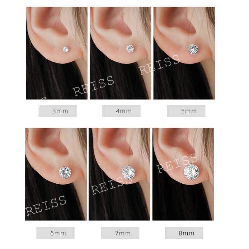 Bông tai kim cương đính nụ đá size mini Yukimishop Yukimishop