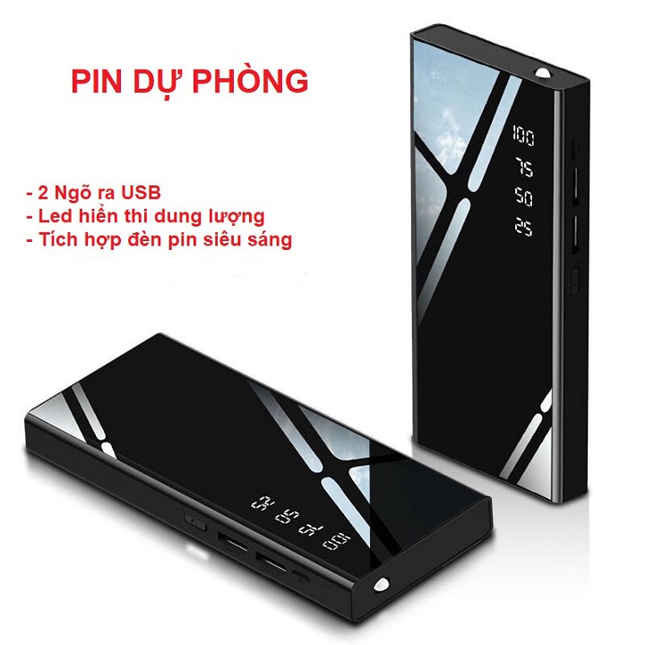 Pin Sạc Dự Phòng Power Bank 20000Mah Hiển Thị LCD
