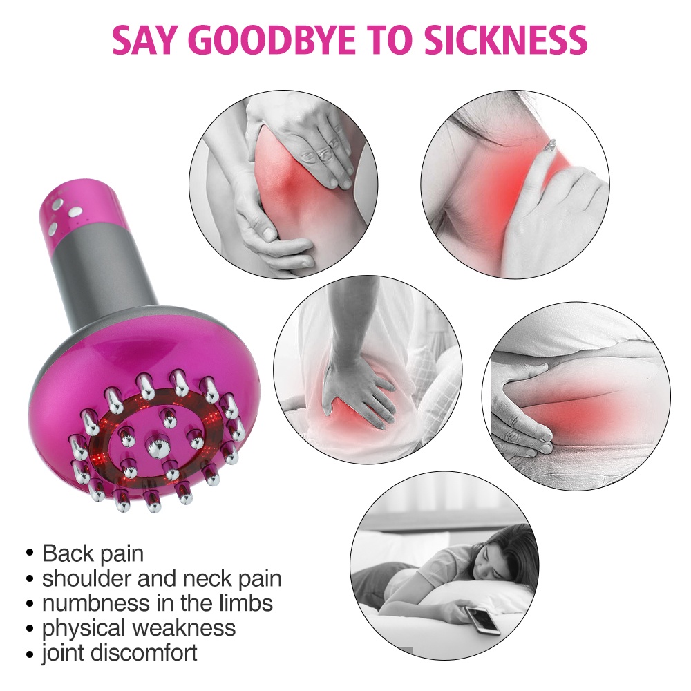 Bàn Chải Điện Massage Đốt Cháy Mỡ Thừa EMS 6 Tốc Độ Guasha Beauty Apparatus / Giảm Cân Chống Cellulite