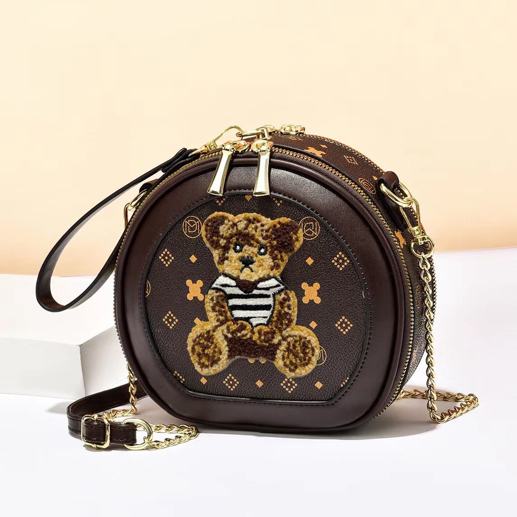 Túi Đeo Chéo Dây Xích Dáng Tròn Nhỏ Phong Cách Thời Trang Mới Cho Nữ