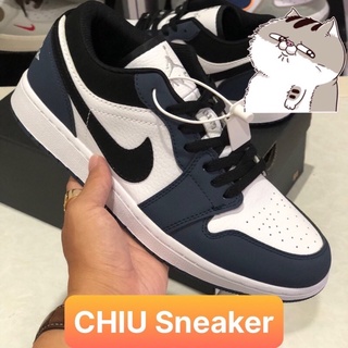 Giày thể thao Jordan 1 cổ thấp xanh dương phiên bản cao cấp giày Sneaker jd1 low navi xanh dương