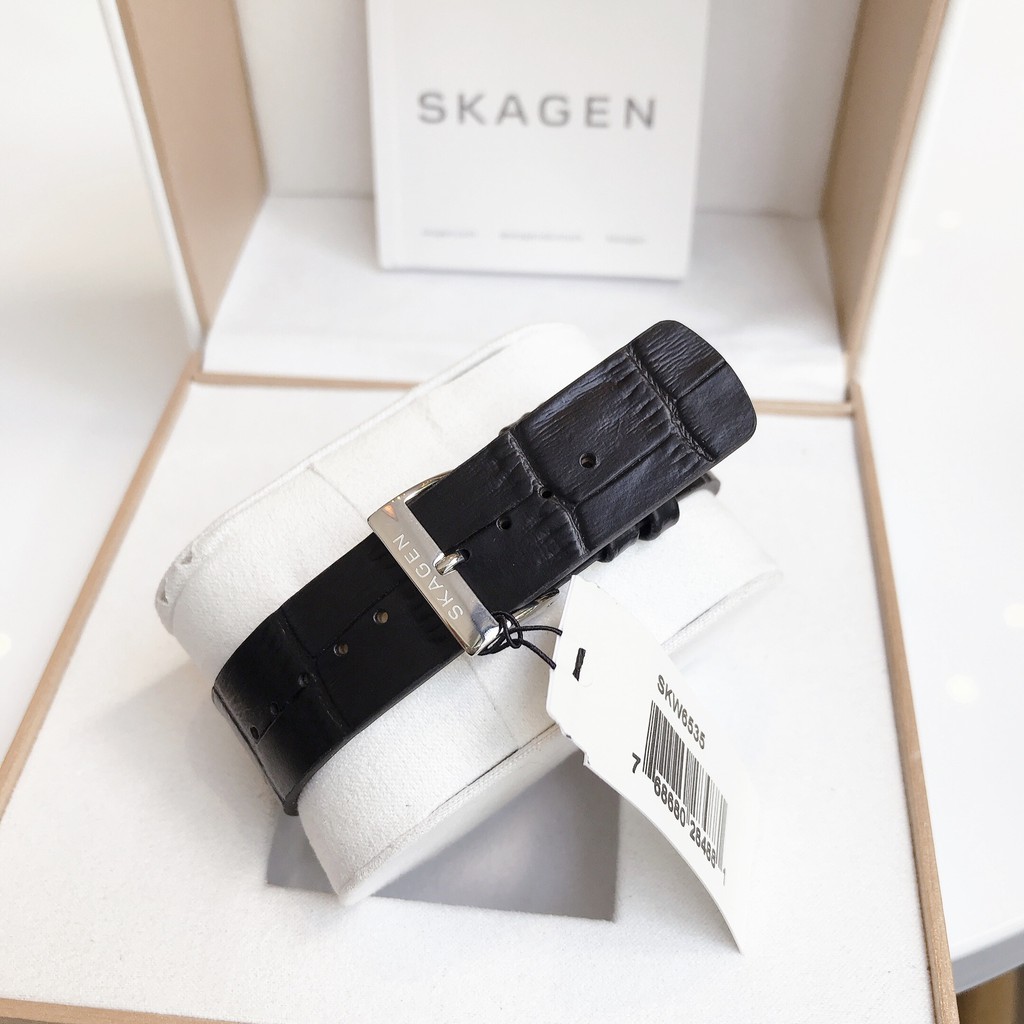 Đồng hồ Nam Skagen SKW6535 Grenen mặt xanh blue dây da đen