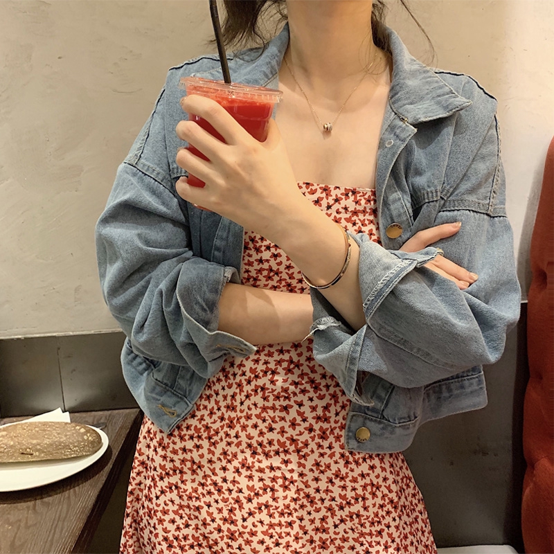 Đầm hoa SUXI hai dây phong cách Hàn Quốc quyến rũ cho nữ