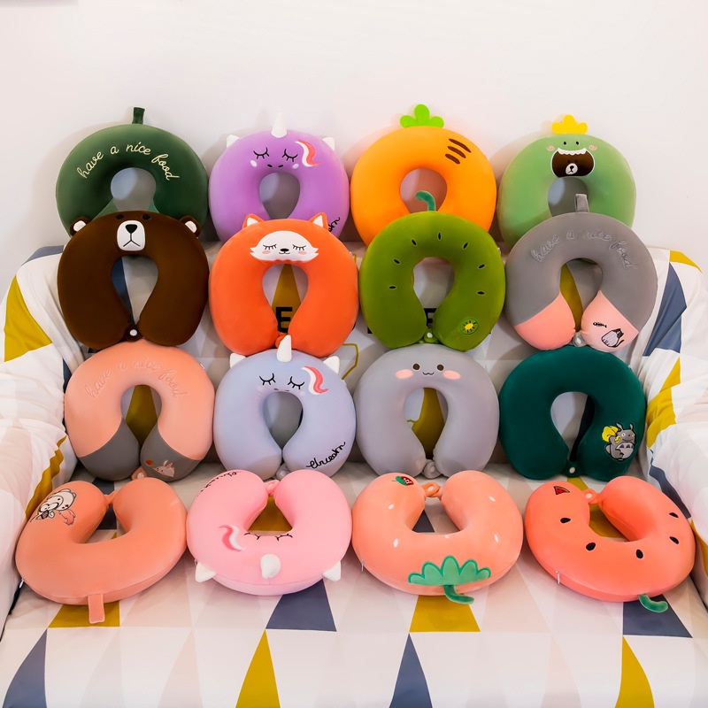 Gối chữ U kê cổ chống đau mỏi vai gáy khi đi du lịch, ngồi văn phòng hình thú giao ngẫu nhiên