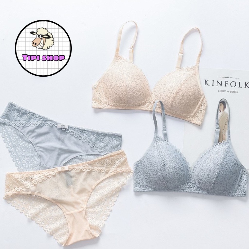 Bộ quần áo lót không gọng, ren xuất nhật