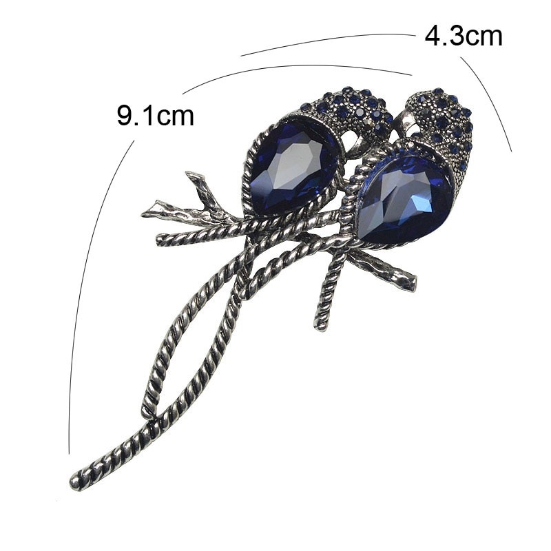 Ghim cài áo hình hai chú chim đính đá dễ thương cho nữ