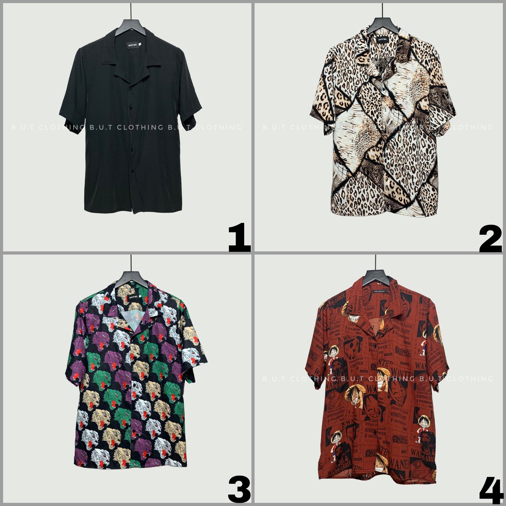 COMBO Áo sơ mi họa tiết quần short trơn mềm dành cho nam nữ | BUTCLOTHING