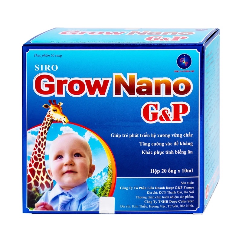 Canxi Grow Nano G&amp;P Hộp 20 ống (Mẫu mới Canxi Nano gold G&amp;P)