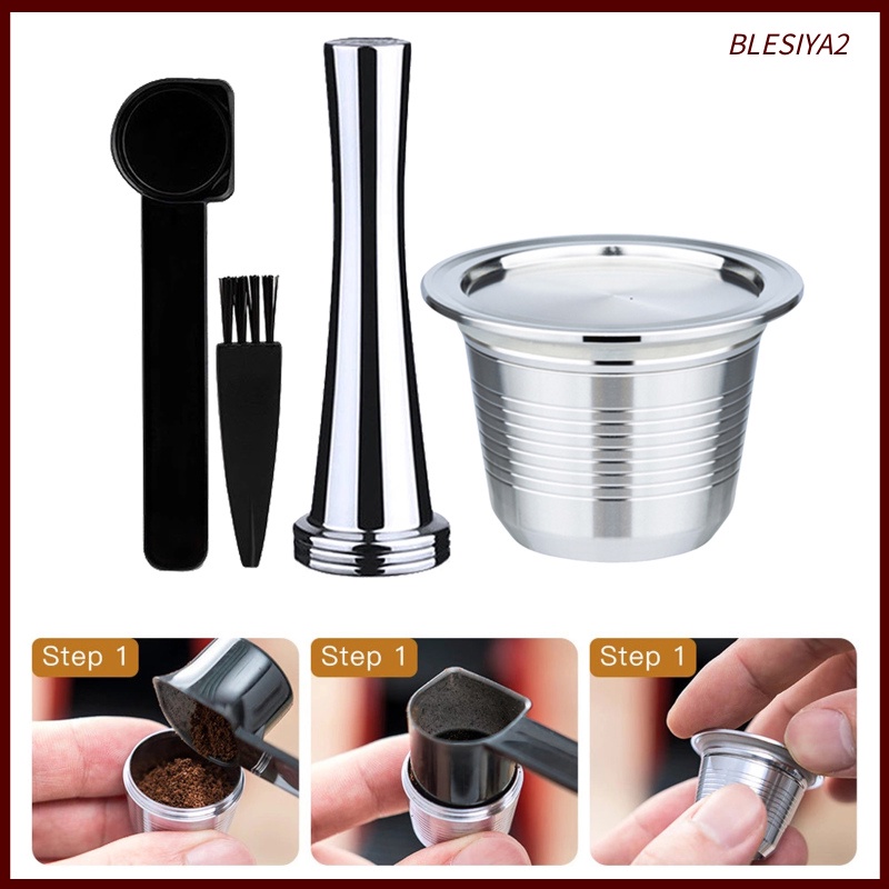 [BLESIYA2]Coffee Capsule Stainless Steel Reusable for Le Cube 