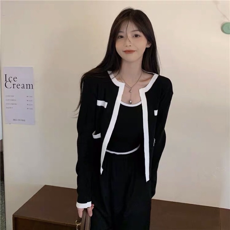 Set Áo Cardigan Croptop