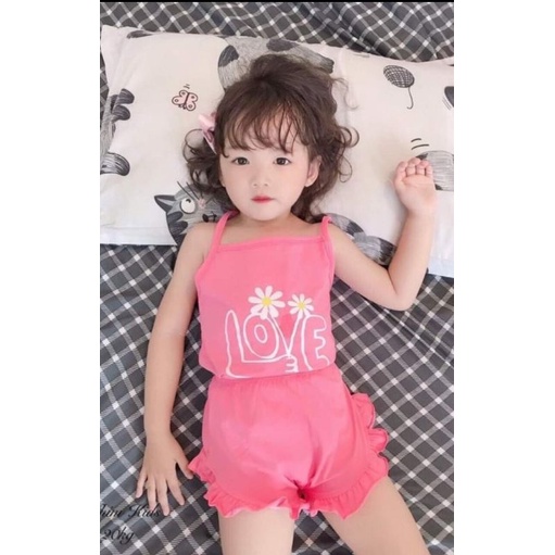 Quần Áo👕Cotton mát mẻ 💯Sét áo dây , quần chíp cho bé gái siêu cute 6kg đến 19kg