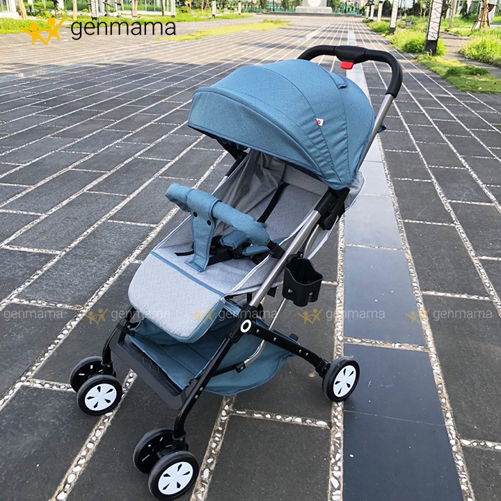 Xe đẩy cho bé gấp gọn, siêu nhẹ. Xe đẩy em bé 3 tư thế: ngồi, ngả, nằm kèm đệm ngồi, lót chống thấm, màn chống côn trùng