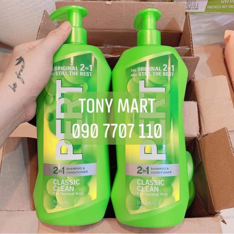 DẦU GỘI XẢ PERT PLUS 2 IN 1 CLASSIC CLEAN DÀNH CHO TÓC THƯỜNG - 1 LÍT / CANADA.