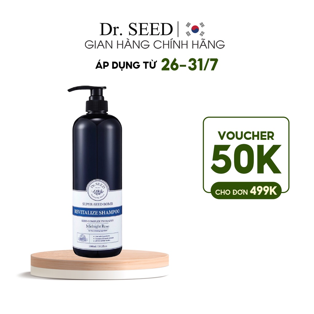 Dầu Gội Phục Hồi Tóc Hư Tổn DR SEED Super Seed Bomb Revitalize Làm Sạch Da Đầu, Giảm Gãy Rụng 500ml - 1000ml