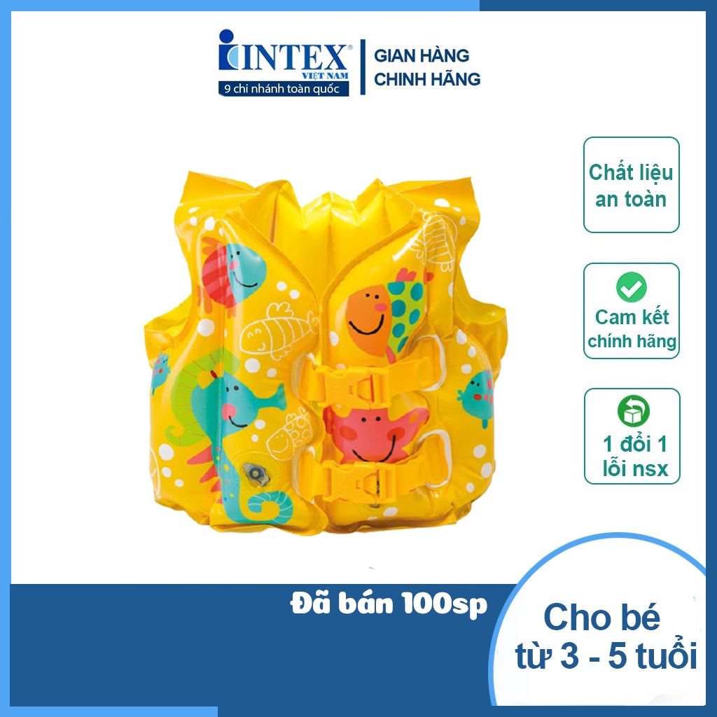 Áo phao bơi cho bé nhiều mẫu, chính hãng thương hiệu INTEX, dành cho bé 3-5 thumbnail
