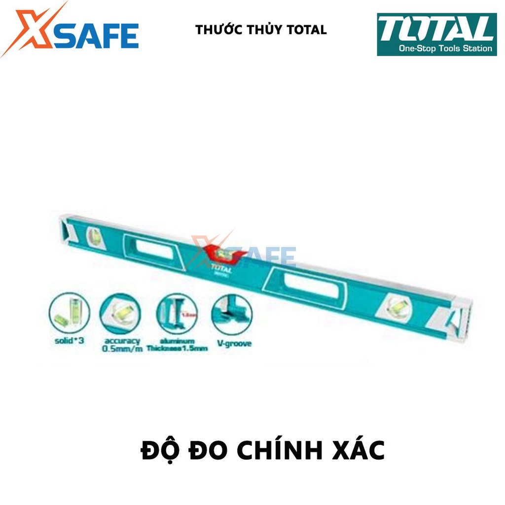 Thước thủy TOTAL Thước nivo chiều dài 80-180cm, độ dày 1.5mm dùng đo góc nghiêng, độ nghiêng, độ dốc - Chính hãng