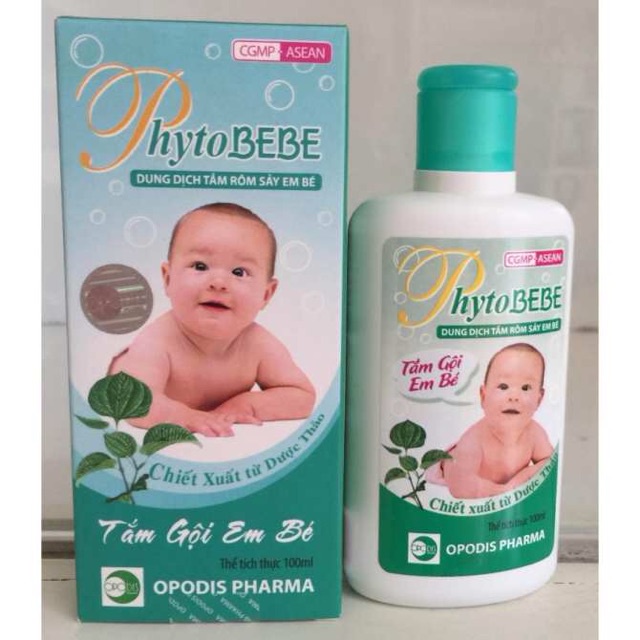 Dung dịch tắm rôm sảy em bé Phytobebe (250ML, 100ML )-NgocHanPharnacy