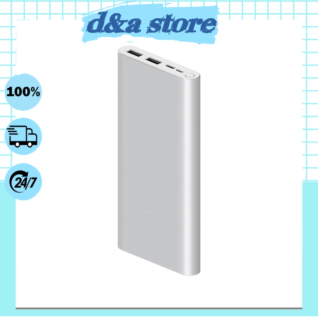 Sạc Dự Phòng - Sạc Dự Phòng Xiaomi Gen 2s 10000mAh Chuẩn Dung Lượng - có đèn báo(màu ngẫu nhiên)-D&A STORE