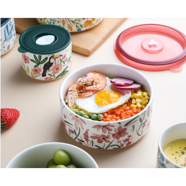 [CÓ SẴN] Hộp cơm văn phòng, hộp đựng thức ăn bằng sứ nắp hút chân không | BigBuy360 - bigbuy360.vn