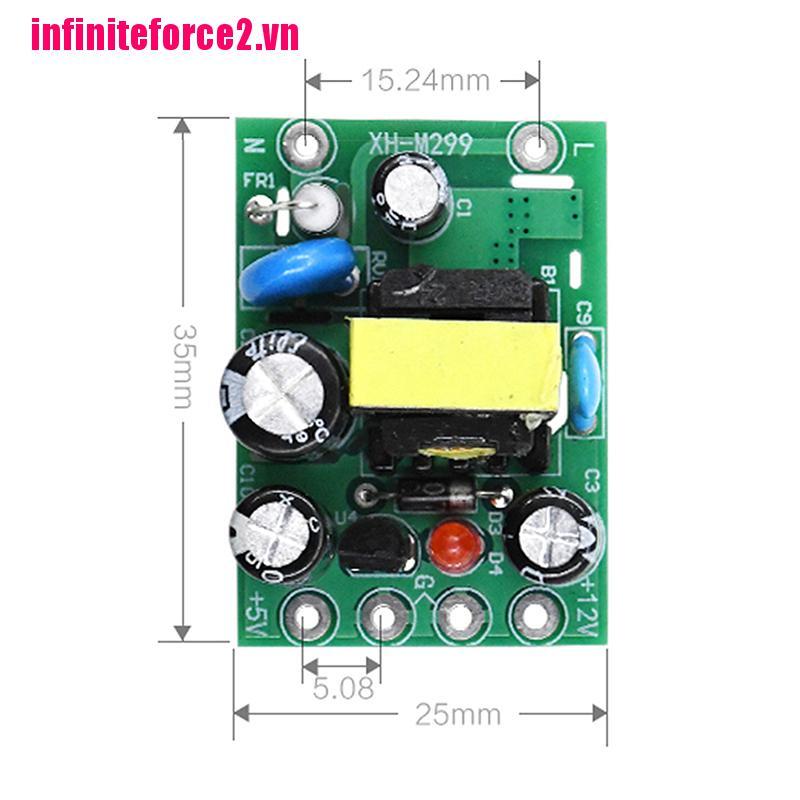 Mini AC-DC Converter AC110V 220V to DC 12V 0.2A+5V Module Board