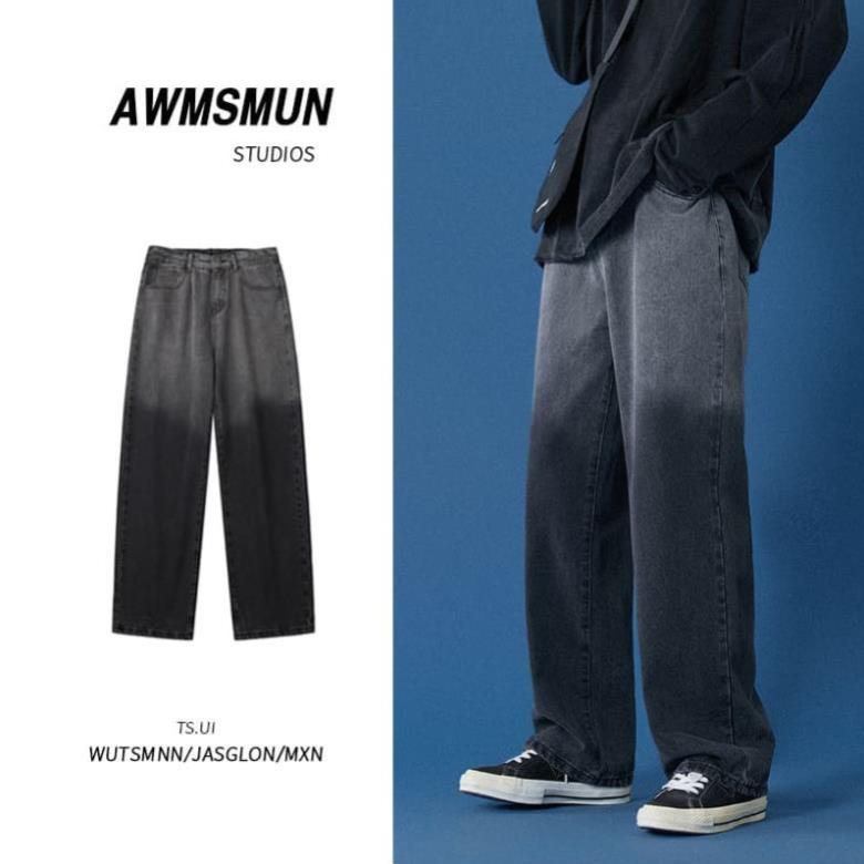 Quần jean nam clowdy.store phong cách hàn quốc-Ống Suông Unisex hàng chất lượng cao ,Q11