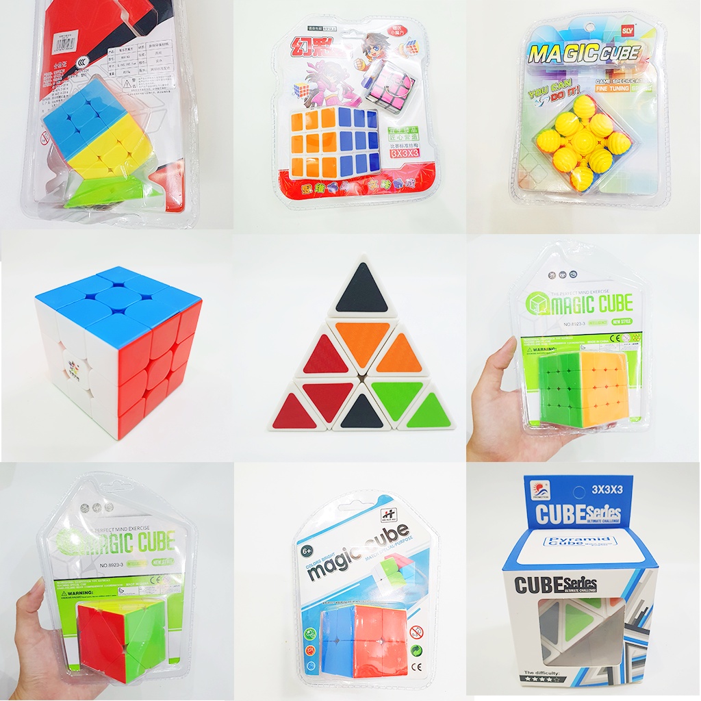 Rubik Rèn Trí Thông Minh 2x2,3x3,4x4 Hình Lập Phương Hình Tam Giác Pyraminx Cube Dạ Quang Biến Thể Skewb