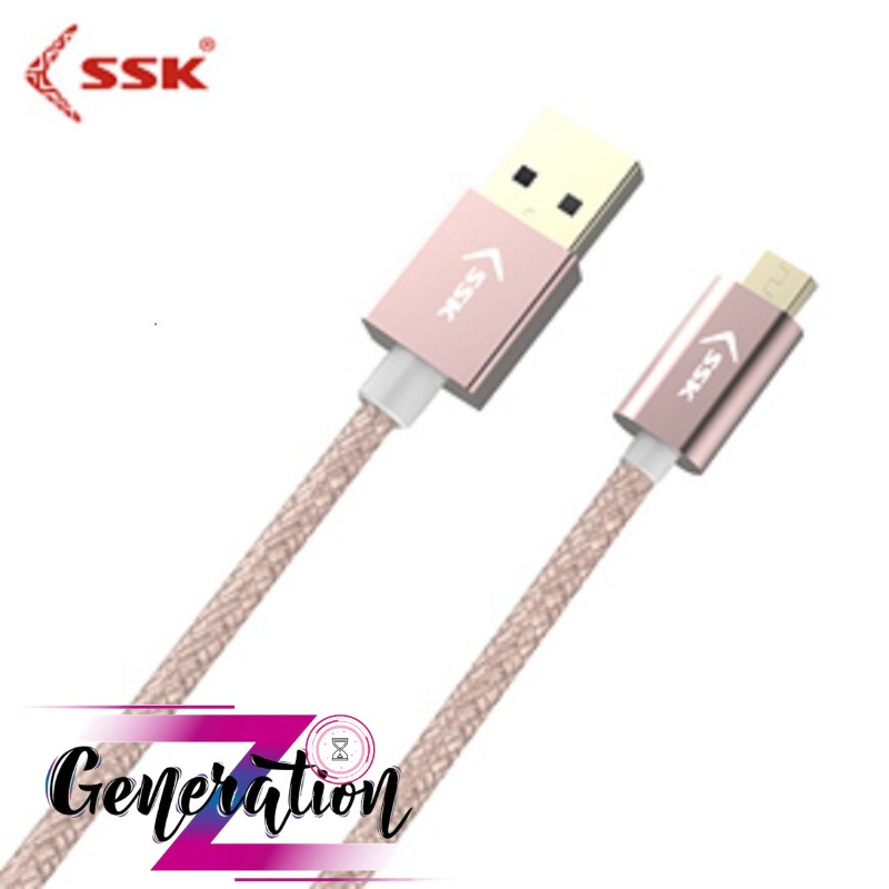 Cáp sạc Micro dài 0.5M màu hồng SSK SU2M002 - Cáp chuyển USB ra Micro USB SSK  SU2M002 Màu Hồng