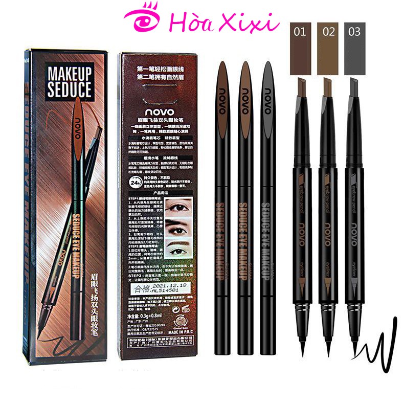 Chì kẻ mày 2in1 NoVo Makeup Seduce (KẺ MÀY + KẺ MẮT) - 2 đầu 2 chức năng