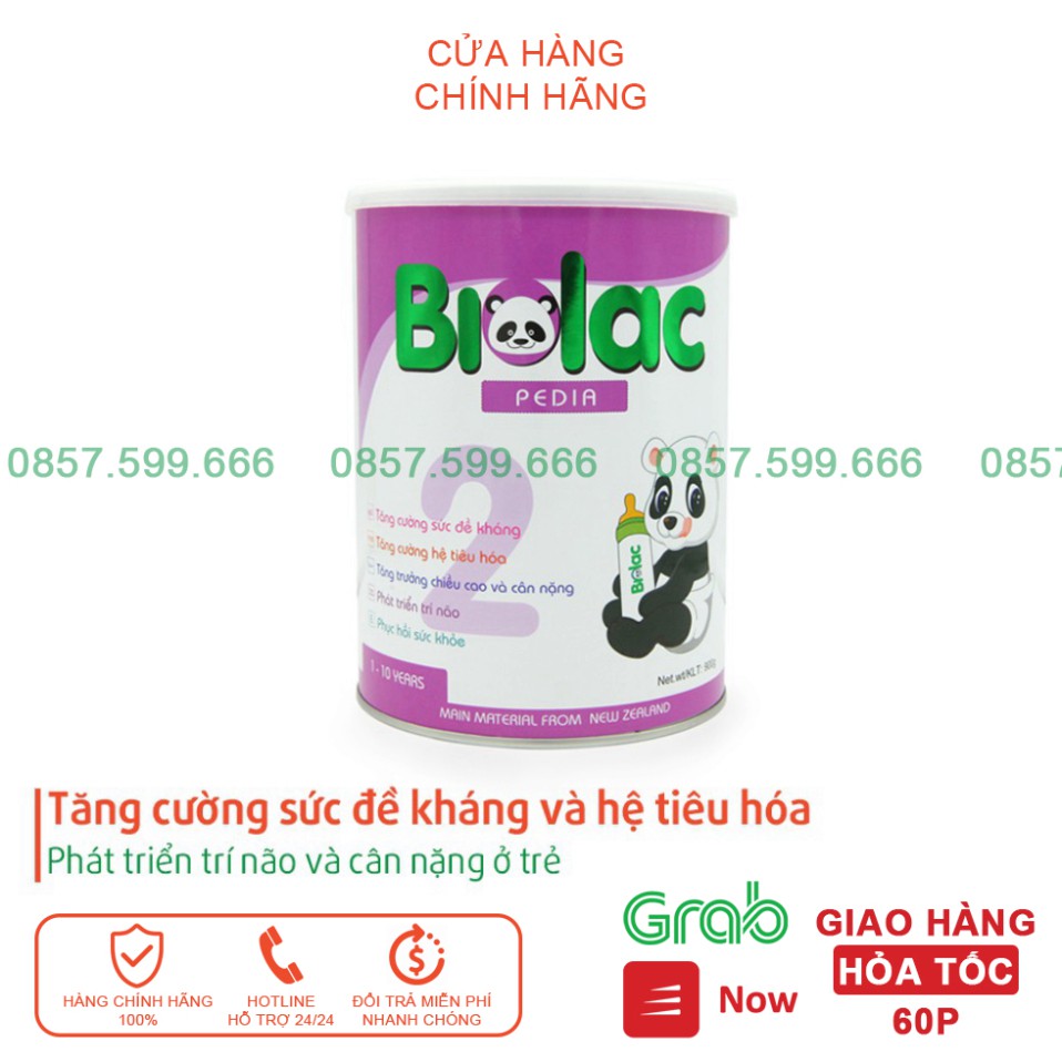 Sữa Biolac PEDIA  ⚡️FREESHIP⚡️ Tăng cường hệ tiêu hóa, phát triển trí não và cân nặng ở trẻ (hộp 900