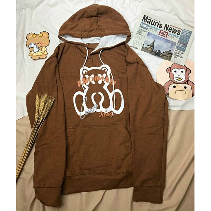 Áo Khoác Hoodie Unisex In Gấu Hoạt Hình -Teen 99 Thu Đông Cặp Nam Nữ