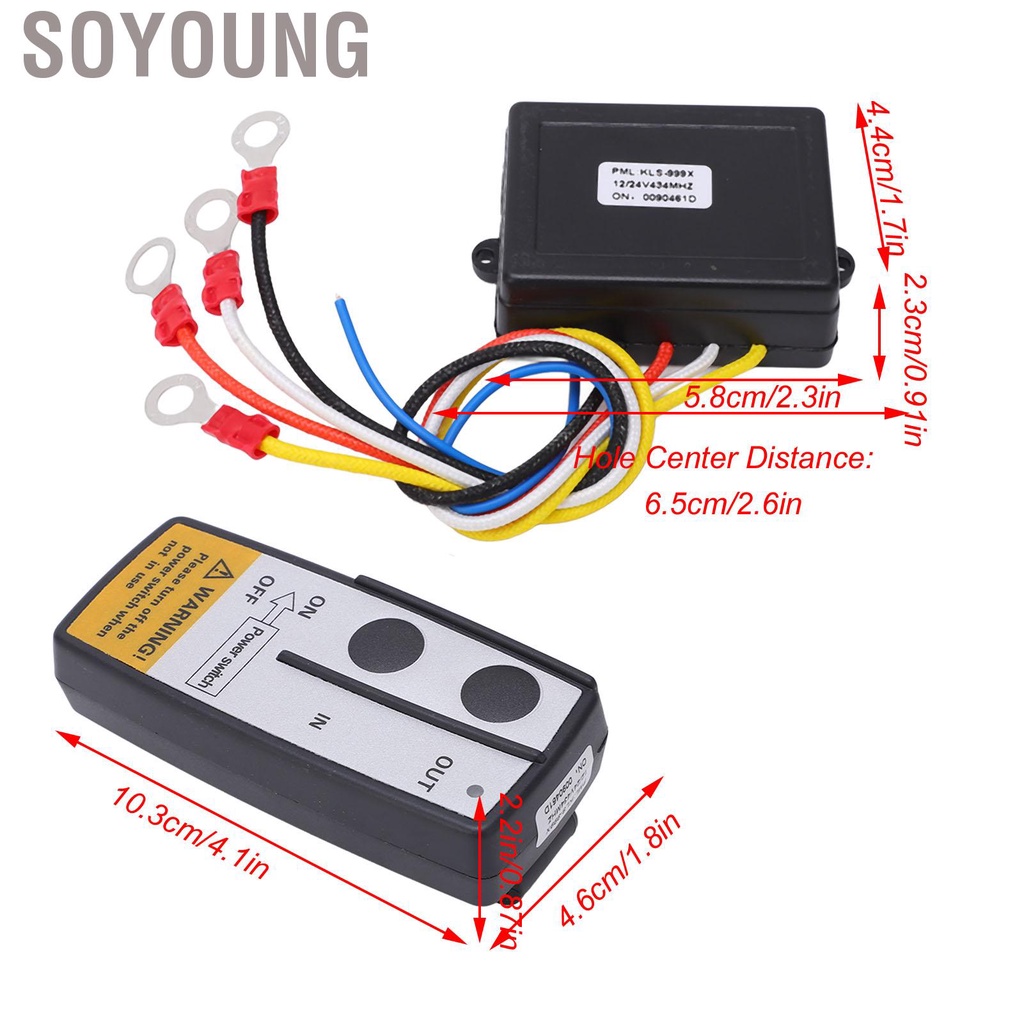 Soyoung Wireless Winch Remote Control Kit High Sensitivity Set 22.86m for Vehicle Accessory