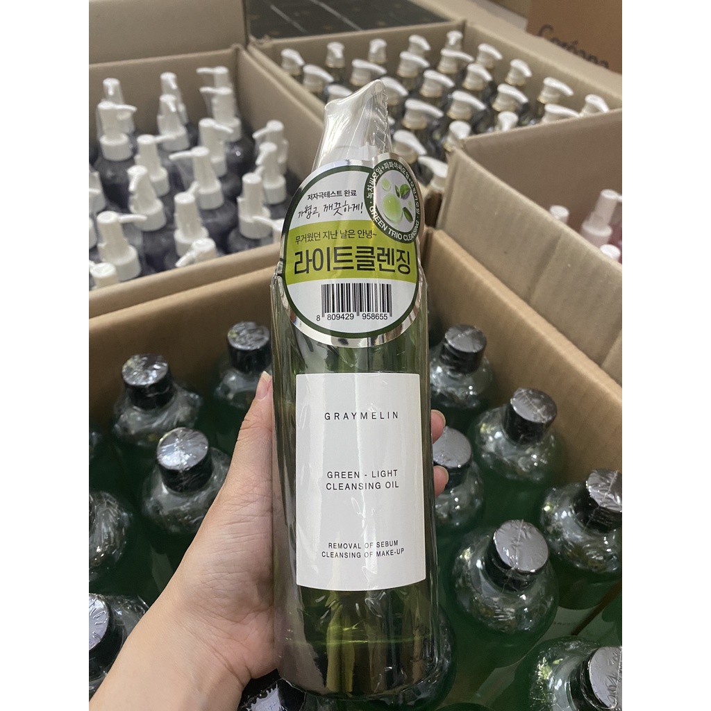 Dầu Tẩy Trang Trà Xanh Graymelin Green Light Cleansing Oil 400ml Dành Riêng Cho Da Nhạy Cảm