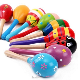 10pcs Party Musical Colorful Percussion Instrument Assorted Baby Toy Non Toxic Gift Wooden Rattle
