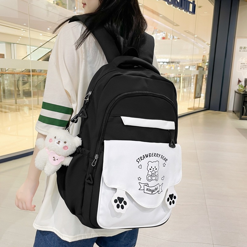 Ba Lô Đi Học Cỡ Lớn Hình Gấu Dễ Thương Phong Cách Hàn Quốc