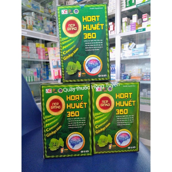 Viên Bổ não Hoạt Huyết 360. Hộp 30 viên.