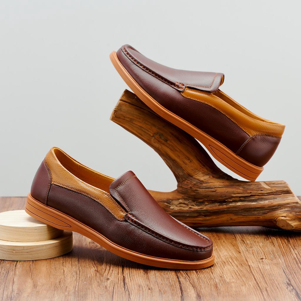 Giày da nam LEXSHOES giày da bò LS07 cao cấp bảo hành 2 năm