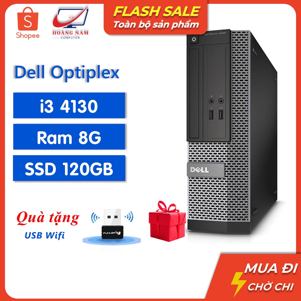 Cây Máy Tính Để Bàn ⚡️Freeship⚡️ Máy Bộ Văn Phòng Giá Rẻ - Dell Optiplex 3020 (I3 4130/Ram 8GB/ SSD 120) - BH 12 Tháng